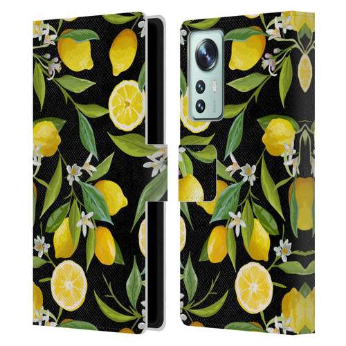 Haroulita Fruits Flowers And Lemons Leather Book Wallet Case Cover For Xiaomi 12