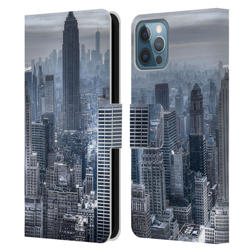 Haroulita Places New York 3 Leather Book Wallet Case Cover For Apple iPhone 12 / iPhone 12 Pro