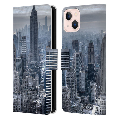Haroulita Places New York 3 Leather Book Wallet Case Cover For Apple iPhone 13
