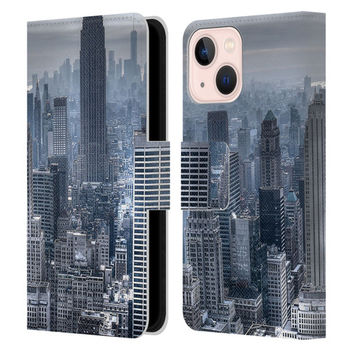 Haroulita Places New York 3 Leather Book Wallet Case Cover For Apple iPhone 13 Mini
