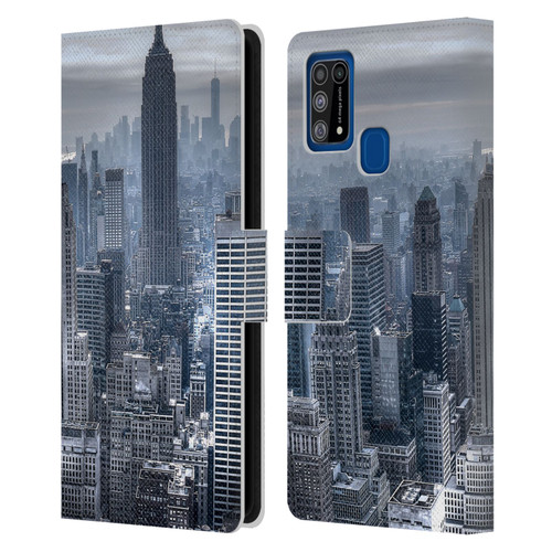 Haroulita Places New York 3 Leather Book Wallet Case Cover For Samsung Galaxy M31 (2020)
