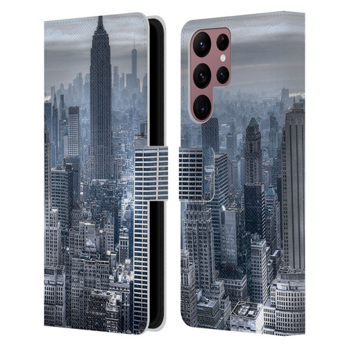 Haroulita Places New York 3 Leather Book Wallet Case Cover For Samsung Galaxy S22 Ultra 5G