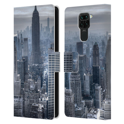 Haroulita Places New York 3 Leather Book Wallet Case Cover For Xiaomi Redmi Note 9 / Redmi 10X 4G