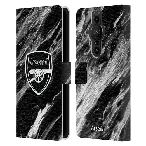 Arsenal FC Crest Patterns Marble Leather Book Wallet Case Cover For Sony Xperia Pro-I