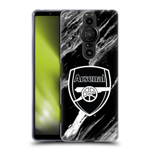 Arsenal FC Crest Patterns Marble Soft Gel Case for Sony Xperia Pro-I