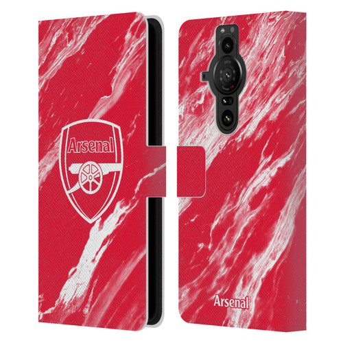 Arsenal FC Crest Patterns Red Marble Leather Book Wallet Case Cover For Sony Xperia Pro-I