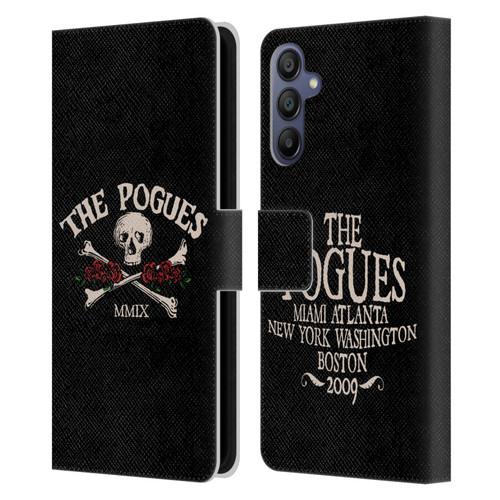 The Pogues Graphics Skull Leather Book Wallet Case Cover For Samsung Galaxy A15