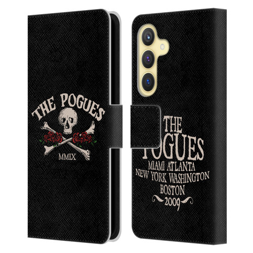 The Pogues Graphics Skull Leather Book Wallet Case Cover For Samsung Galaxy S24 5G
