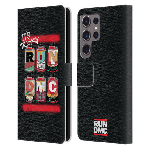 Run-D.M.C. Key Art Spray Cans Leather Book Wallet Case Cover For Samsung Galaxy S24 Ultra 5G
