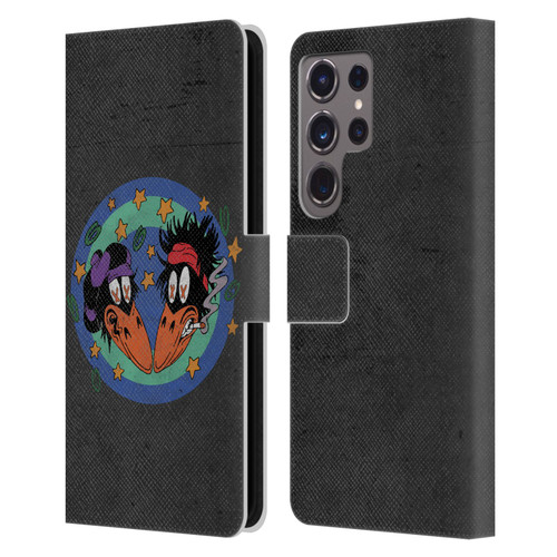 The Black Crowes Graphics Distressed Leather Book Wallet Case Cover For Samsung Galaxy S24 Ultra 5G