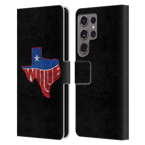 Willie Nelson Grunge Texas Leather Book Wallet Case Cover For Samsung Galaxy S24 Ultra 5G
