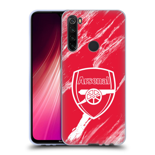 Arsenal FC Crest Patterns Red Marble Soft Gel Case for Xiaomi Redmi Note 8T