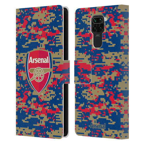 Arsenal FC Crest Patterns Digital Camouflage Leather Book Wallet Case Cover For Xiaomi Redmi Note 9 / Redmi 10X 4G