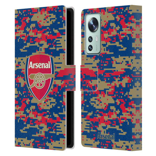 Arsenal FC Crest Patterns Digital Camouflage Leather Book Wallet Case Cover For Xiaomi 12