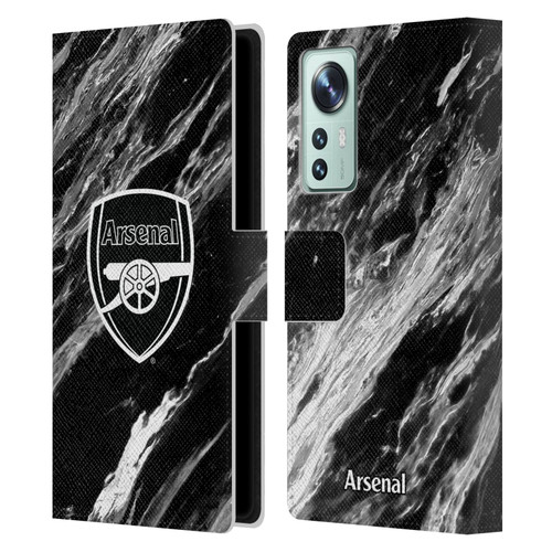 Arsenal FC Crest Patterns Marble Leather Book Wallet Case Cover For Xiaomi 12