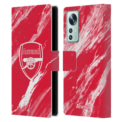 Arsenal FC Crest Patterns Red Marble Leather Book Wallet Case Cover For Xiaomi 12