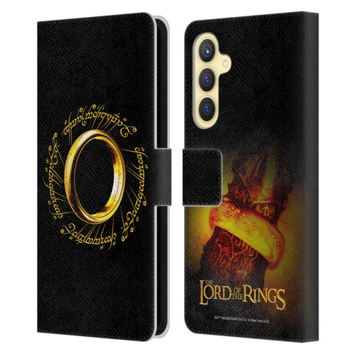 The Lord Of The Rings The Fellowship Of The Ring Graphics One Ring Leather Book Wallet Case Cover For Samsung Galaxy S23 FE 5G