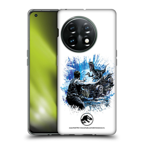 Jurassic World Fallen Kingdom Key Art Blue & Owen Distressed Look Soft Gel Case for OnePlus 11 5G