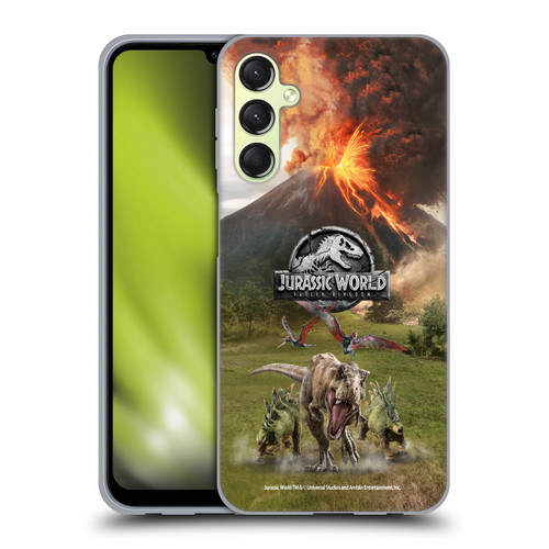 Jurassic World Fallen Kingdom Key Art Dinosaurs Escape Soft Gel Case for Samsung Galaxy A24 4G / Galaxy M34 5G