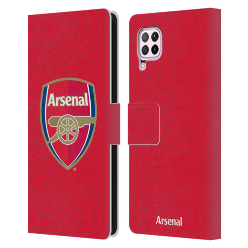 Arsenal FC Crest 2 Full Colour Red Leather Book Wallet Case Cover For Huawei Nova 6 SE / P40 Lite
