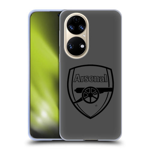 Arsenal FC Crest 2 Black Logo Soft Gel Case for Huawei P50