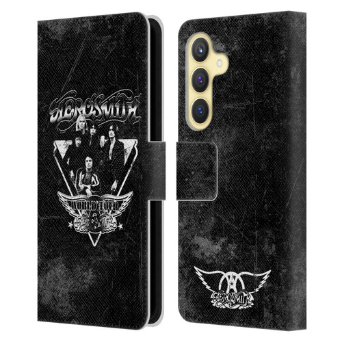Aerosmith Black And White World Tour Leather Book Wallet Case Cover For Samsung Galaxy S24 5G