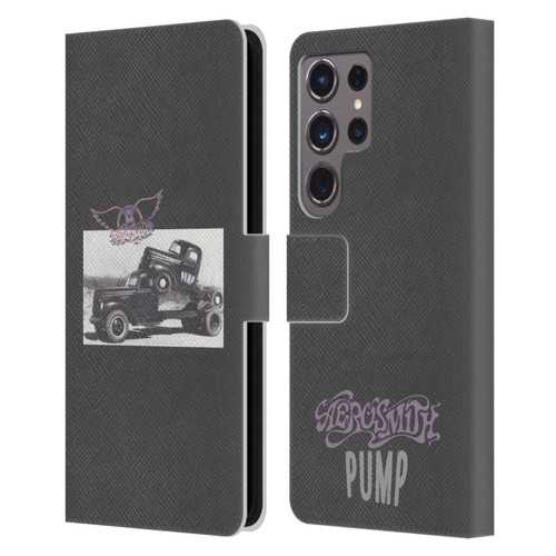 Aerosmith Black And White The Pump Leather Book Wallet Case Cover For Samsung Galaxy S24 Ultra 5G