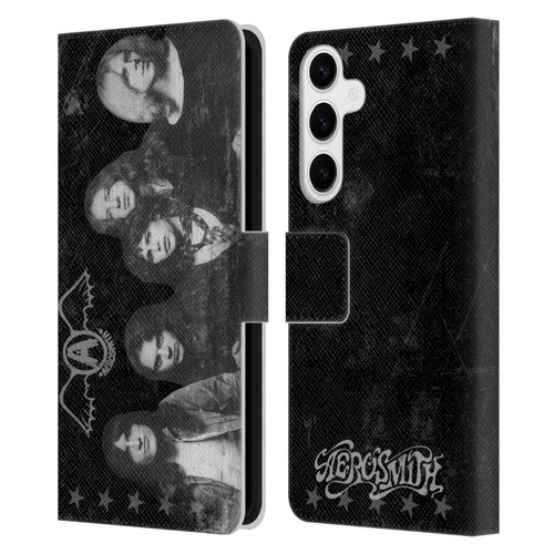 Aerosmith Black And White Vintage Photo Leather Book Wallet Case Cover For Samsung Galaxy S24+ 5G