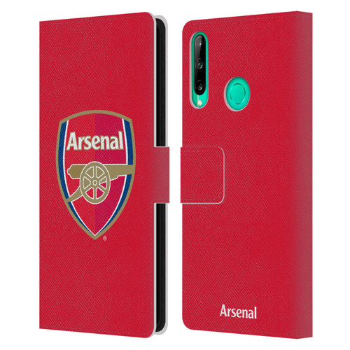 Arsenal FC Crest 2 Full Colour Red Leather Book Wallet Case Cover For Huawei P40 lite E