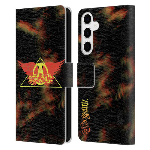 Aerosmith Classics Triangle Winged Leather Book Wallet Case Cover For Samsung Galaxy S24+ 5G