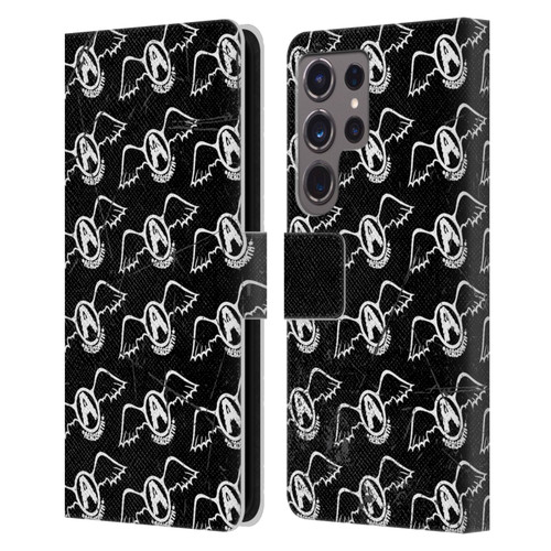 Aerosmith Classics Logo Pattern Leather Book Wallet Case Cover For Samsung Galaxy S24 Ultra 5G