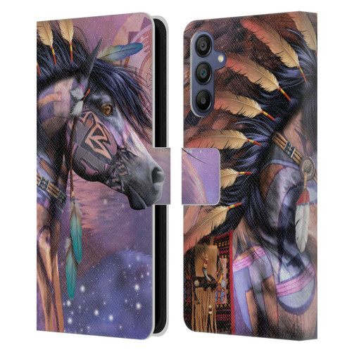 Laurie Prindle Fantasy Horse Native American Shaman Leather Book Wallet Case Cover For Samsung Galaxy A15