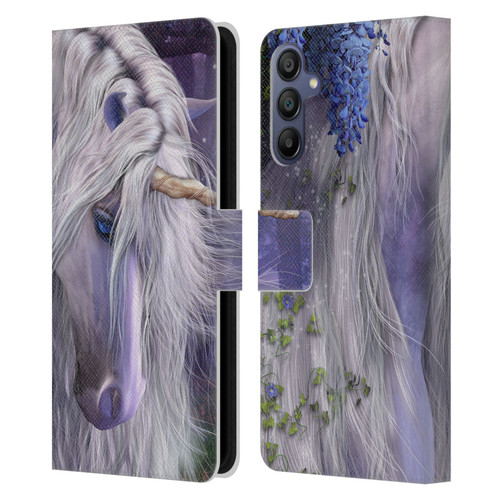 Laurie Prindle Fantasy Horse Moonlight Serenade Unicorn Leather Book Wallet Case Cover For Samsung Galaxy A15