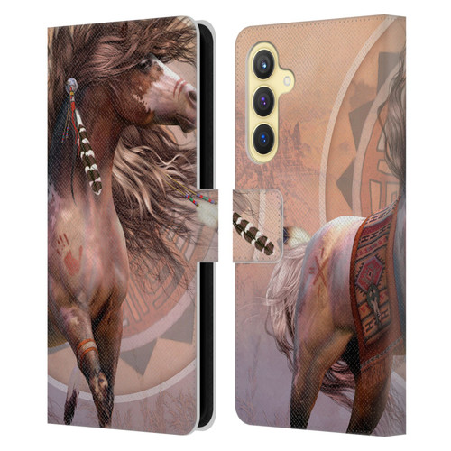 Laurie Prindle Fantasy Horse Spirit Warrior Leather Book Wallet Case Cover For Samsung Galaxy S23 FE 5G