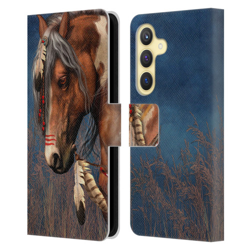 Laurie Prindle Fantasy Horse Native American War Pony Leather Book Wallet Case Cover For Samsung Galaxy S24 5G