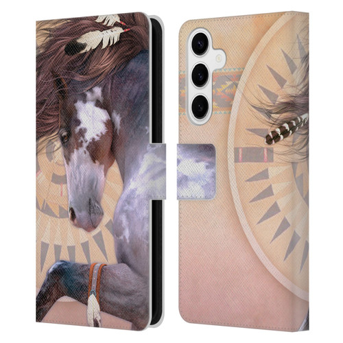 Laurie Prindle Fantasy Horse Native Spirit Leather Book Wallet Case Cover For Samsung Galaxy S24+ 5G