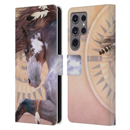 Laurie Prindle Fantasy Horse Native Spirit Leather Book Wallet Case Cover For Samsung Galaxy S24 Ultra 5G