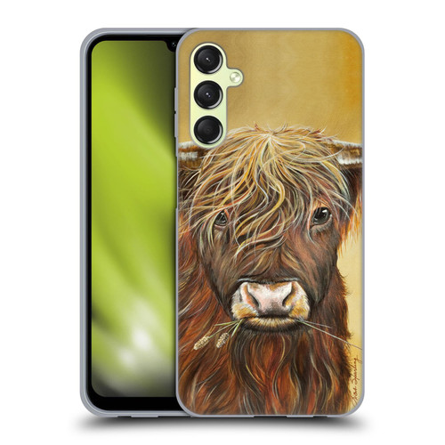 Lisa Sparling Creatures Highland Cow Fireball Soft Gel Case for Samsung Galaxy A24 4G / Galaxy M34 5G