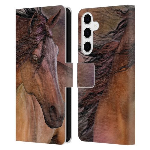 Laurie Prindle Western Stallion Belleze Fiero Leather Book Wallet Case Cover For Samsung Galaxy S24+ 5G