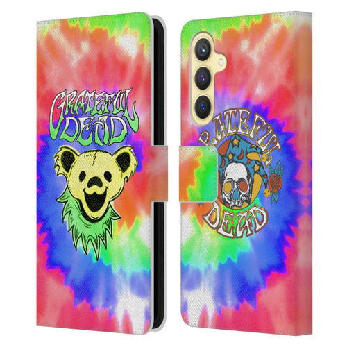Grateful Dead Trends Bear Tie Dye Leather Book Wallet Case Cover For Samsung Galaxy S23 FE 5G