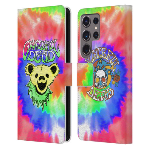 Grateful Dead Trends Bear Tie Dye Leather Book Wallet Case Cover For Samsung Galaxy S24 Ultra 5G