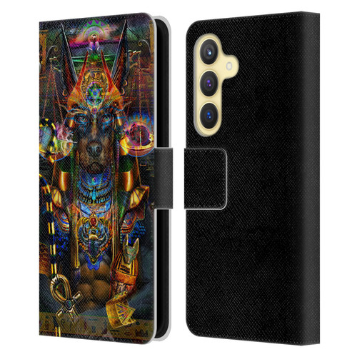 Jumbie Art Gods and Goddesses Anubis Leather Book Wallet Case Cover For Samsung Galaxy S24 5G