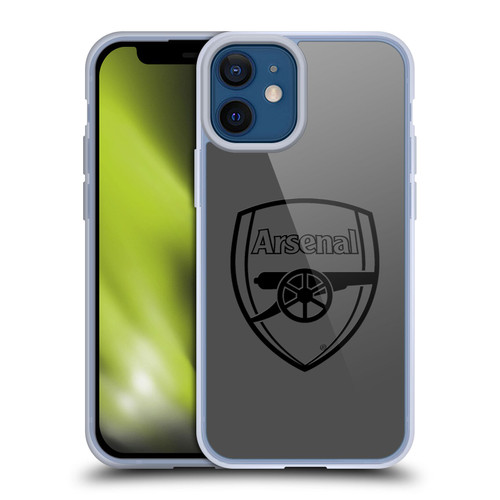 Arsenal FC Crest 2 Black Logo Soft Gel Case for Apple iPhone 12 Mini & MagSafe
