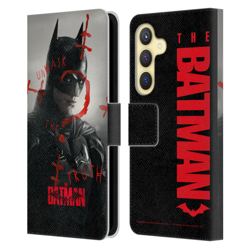 The Batman Posters Unmask The Truth Leather Book Wallet Case Cover For Samsung Galaxy S24 5G