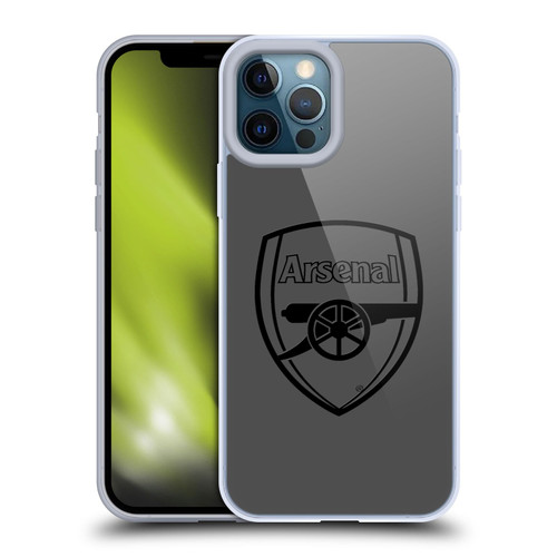 Arsenal FC Crest 2 Black Logo Soft Gel Case for Apple iPhone 12 Pro Max