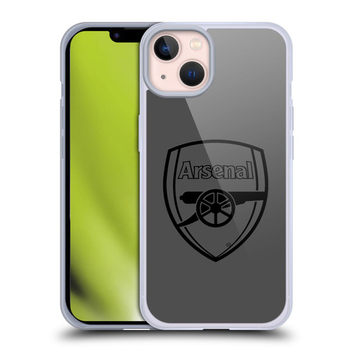 Arsenal FC Crest 2 Black Logo Soft Gel Case for Apple iPhone 13