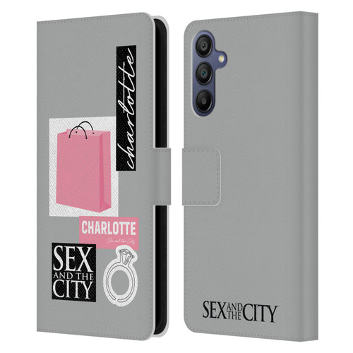 Sex and The City: Television Series Characters Shopping Bag Charlotte Leather Book Wallet Case Cover For Samsung Galaxy A15