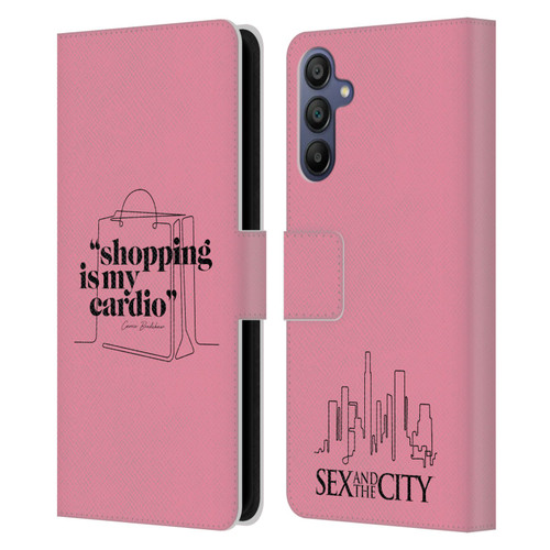 Sex and The City: Television Series Characters Shopping Cardio Carrie Leather Book Wallet Case Cover For Samsung Galaxy A15