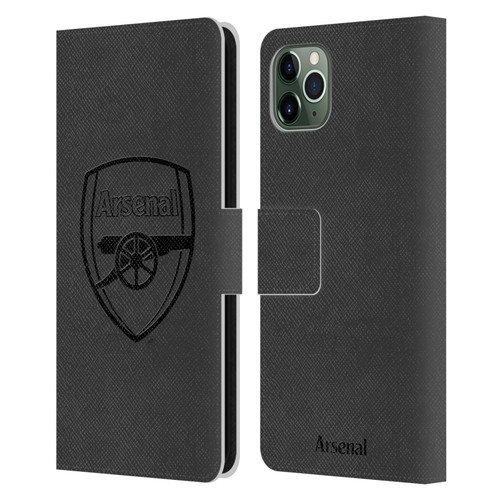 Arsenal FC Crest 2 Black Logo Leather Book Wallet Case Cover For Apple iPhone 11 Pro Max