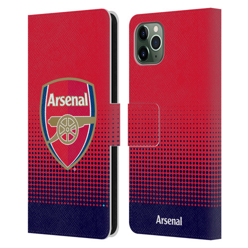 Arsenal FC Crest 2 Fade Leather Book Wallet Case Cover For Apple iPhone 11 Pro Max